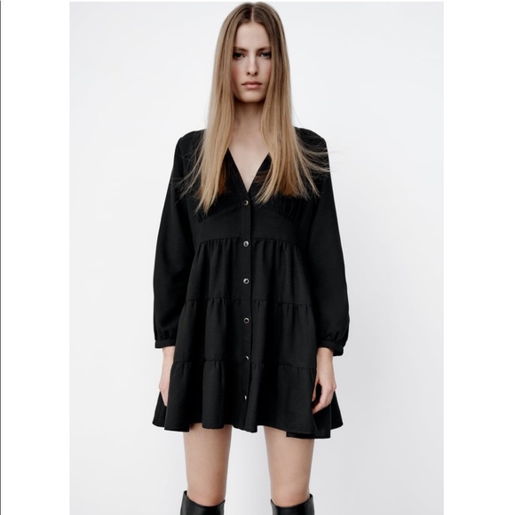 Tiered Shirt Dress Size S NWT - Picture 2 of 7